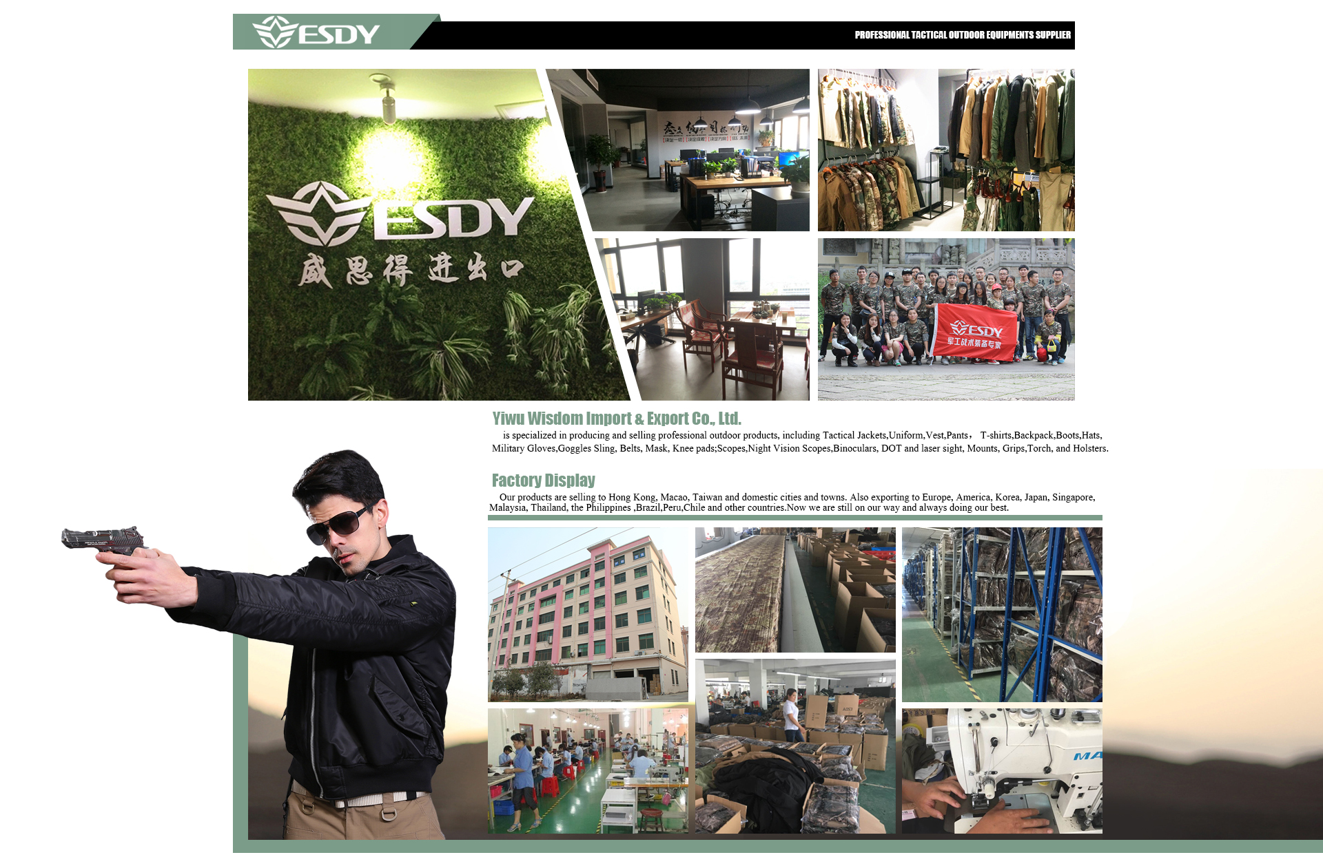 About Us – ESDY – Outdoor Equipment Manufacturer