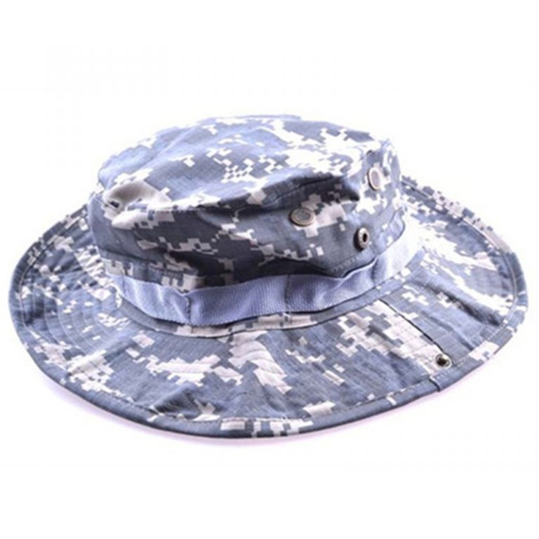 Military Camo Fisherman Hat with Wide Brim Sun Camping Hunting Bucket ...