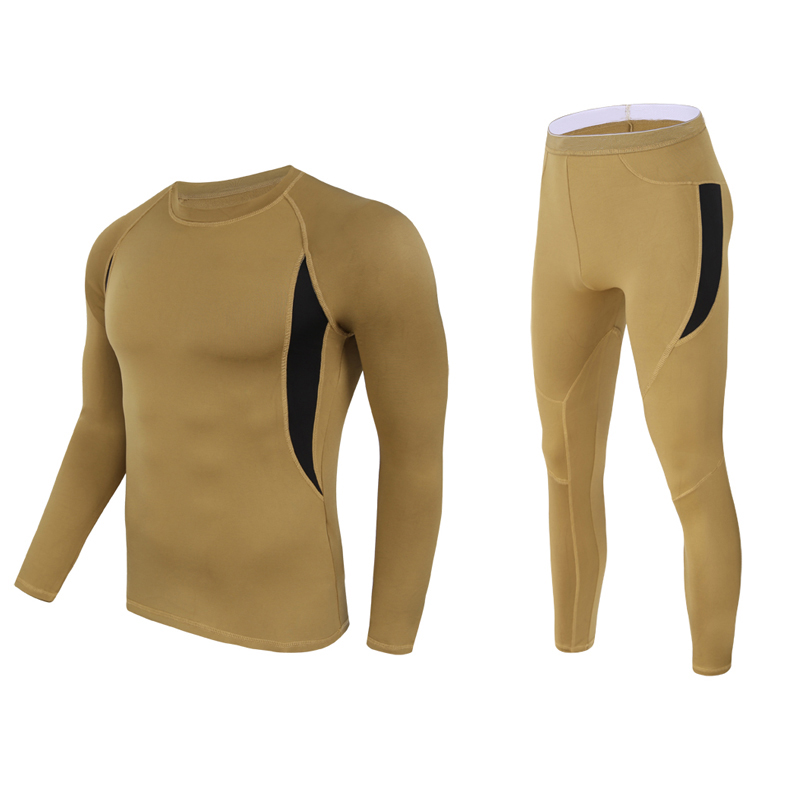 3 Colors Men Combat Tactical Fleece Warm Underwear Set Sports Long ...